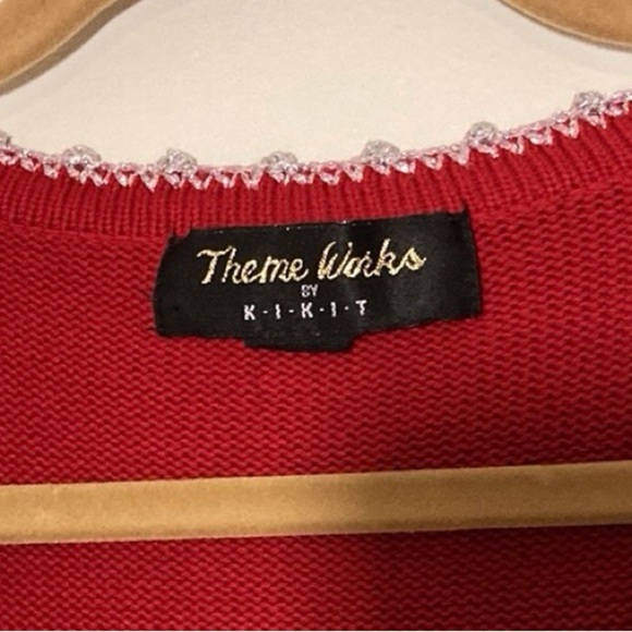 Theme Works by Kikit Sparkly Red Sweater Vest | Size M | Grannycore | Holiday - Picture 2 of 8